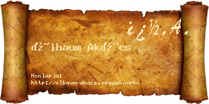 Ölbaum Akács névjegykártya